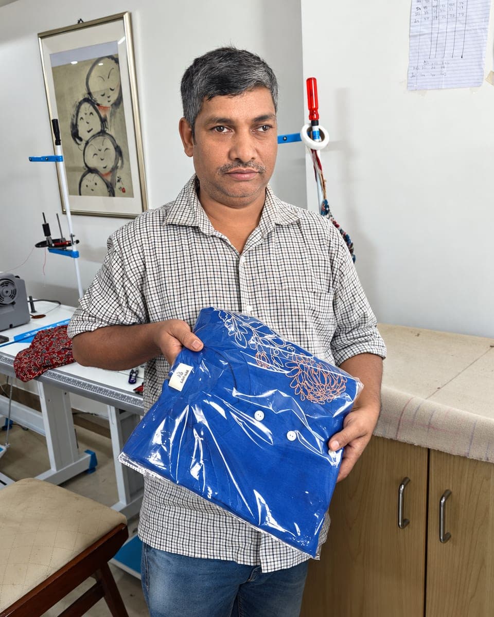 Pressing a garment during finishing