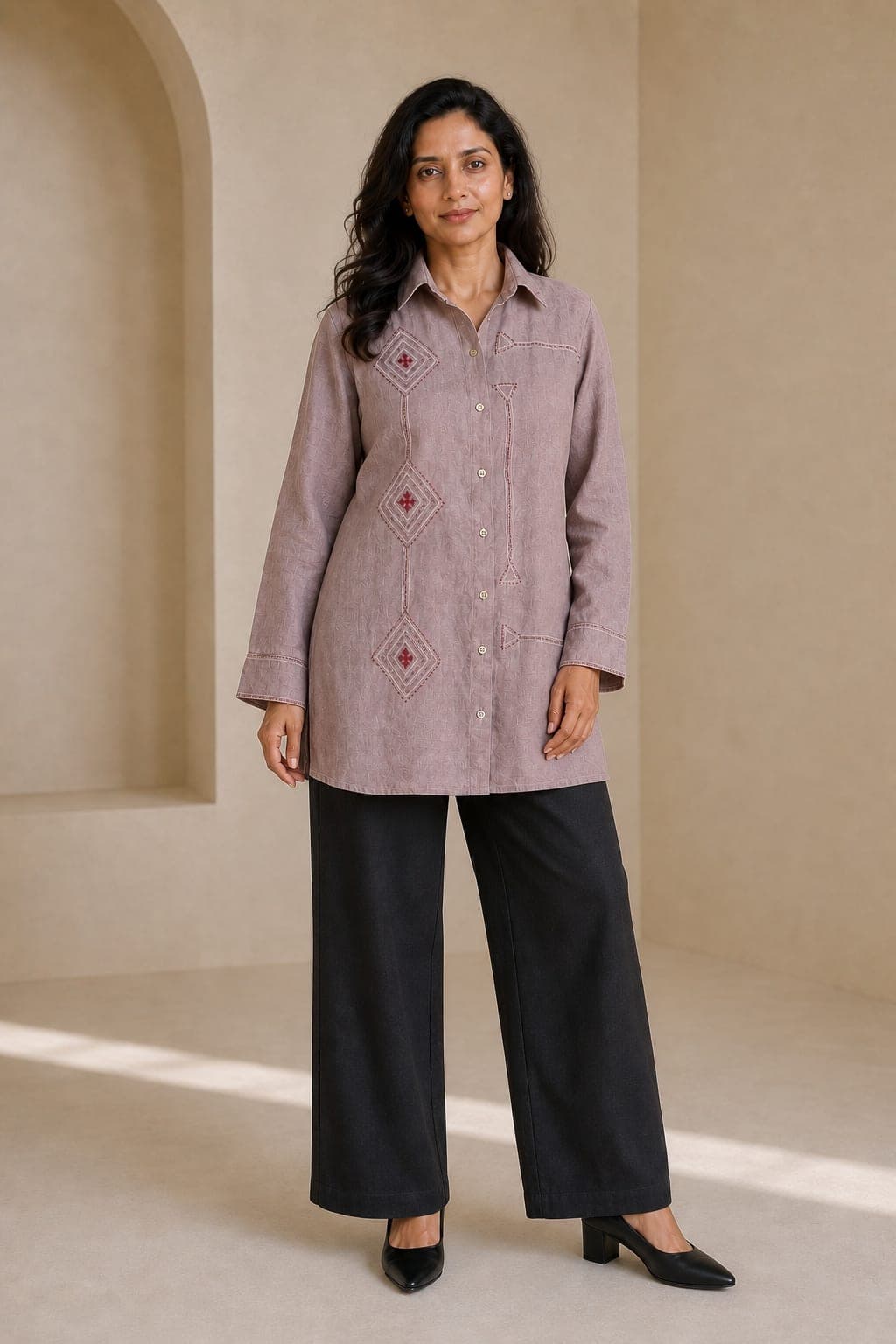 Fuchsia Linen Shirt - view 2 of 5
