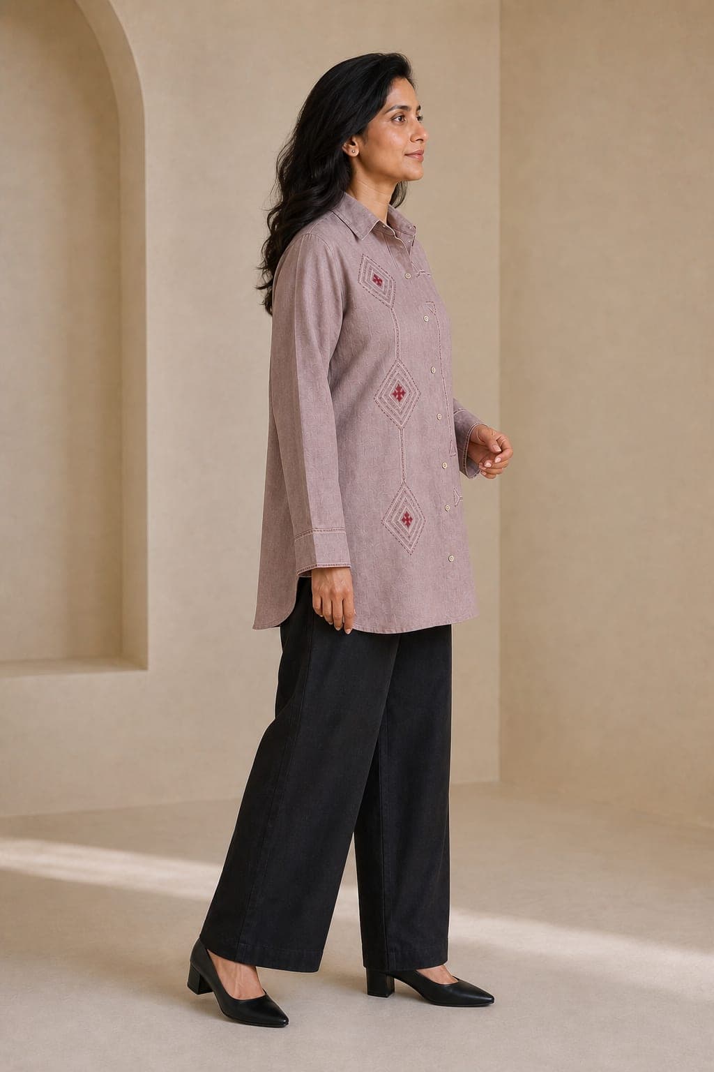Fuchsia Linen Shirt - view 3 of 5