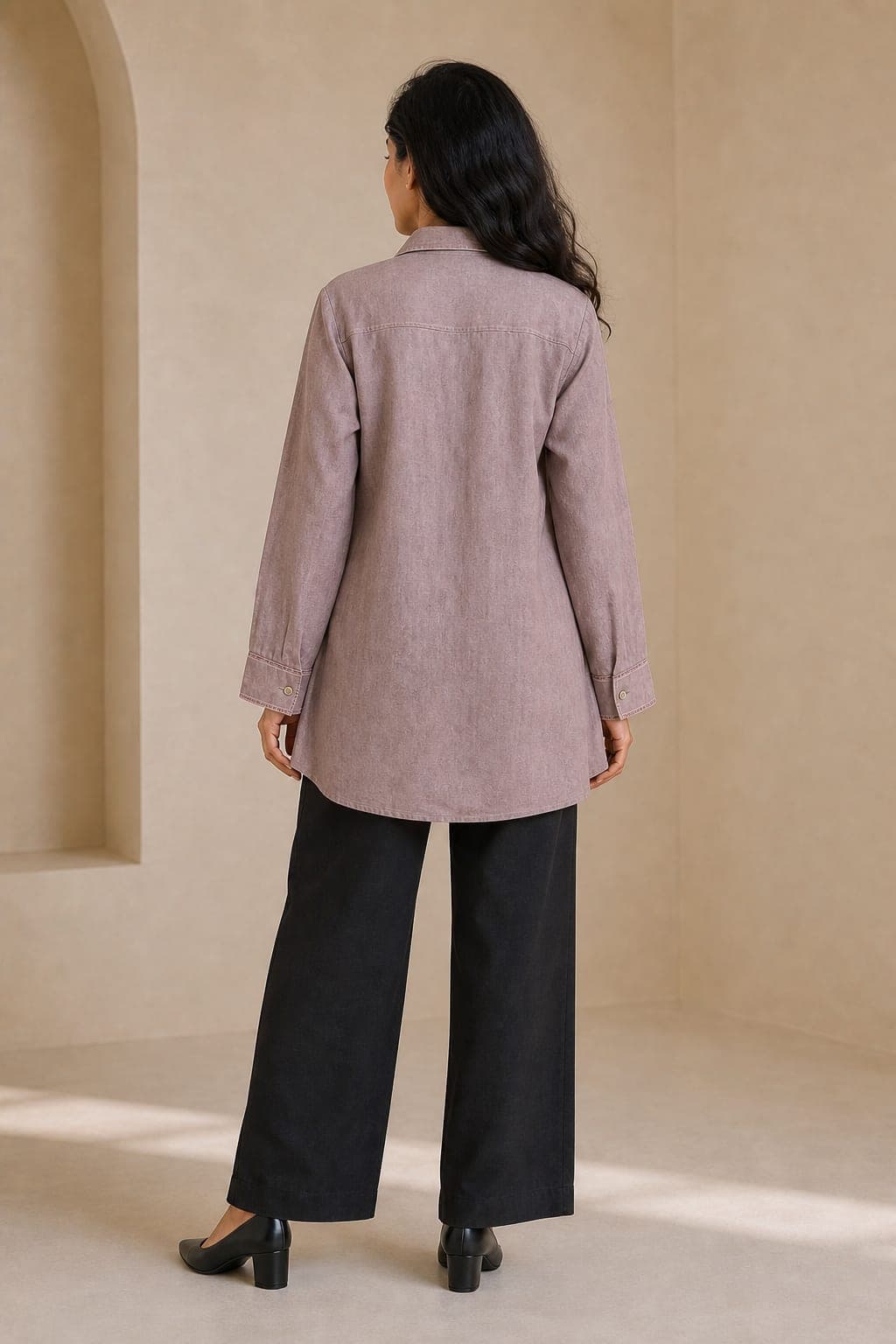 Fuchsia Linen Shirt - view 4 of 5