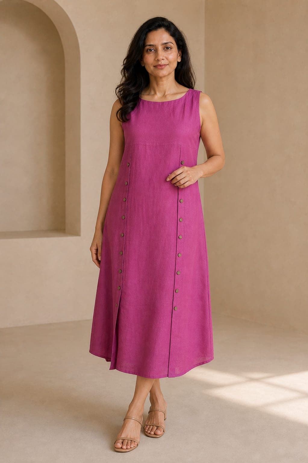 Crimson Tiles Hand Block Cotton Dress - view 2 of 5
