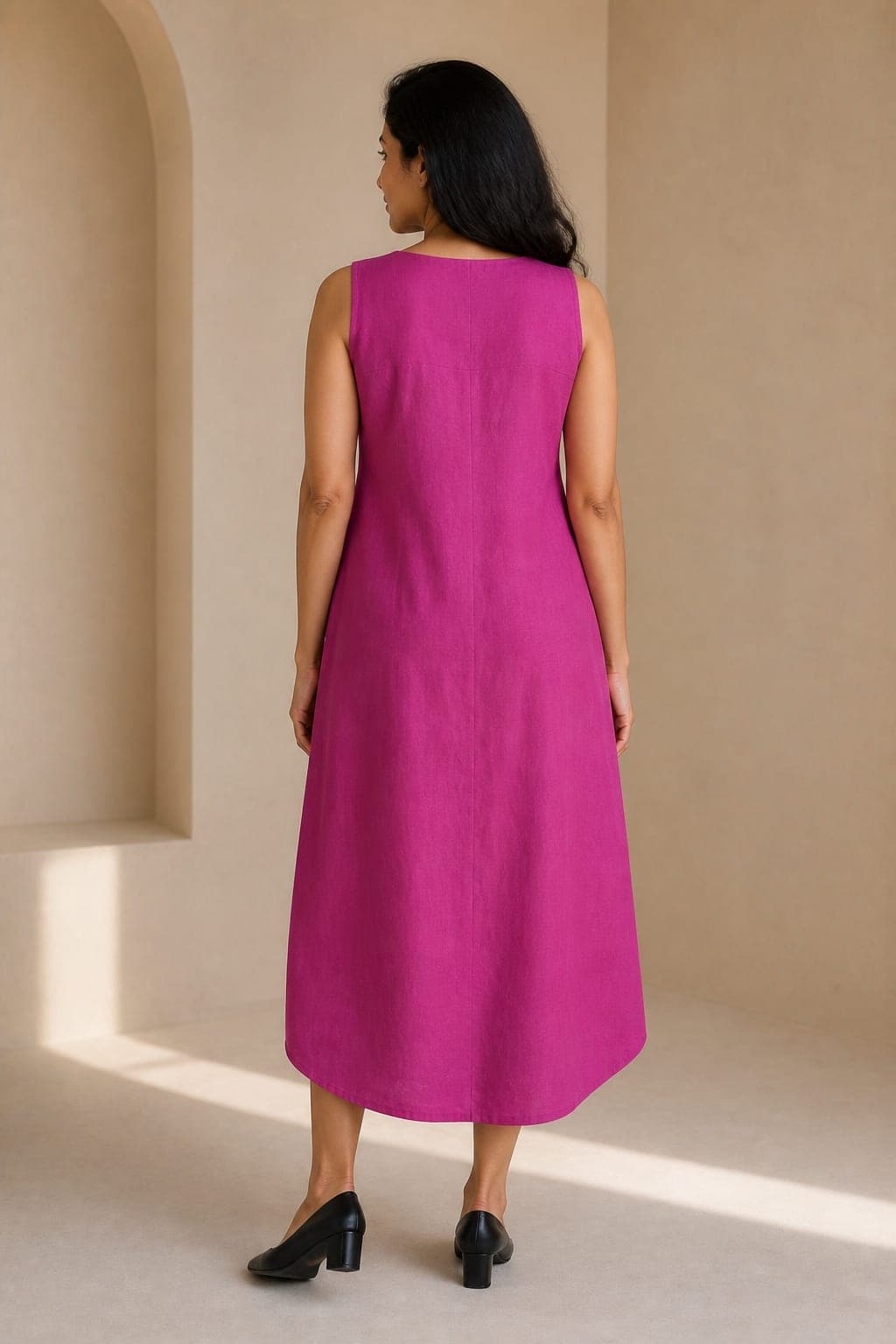 Crimson Tiles Hand Block Cotton Dress - view 4 of 5