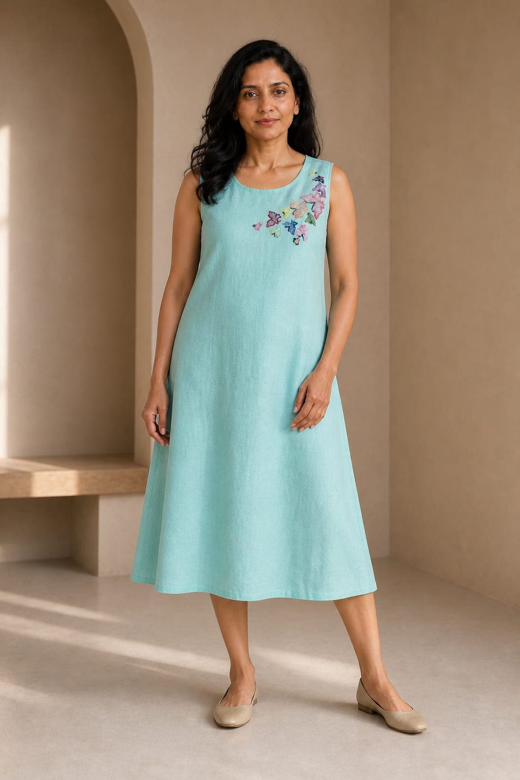Coral Vine Linen Dress - view 1 of 5