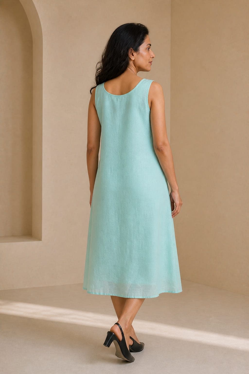Coral Vine Linen Dress - view 4 of 5