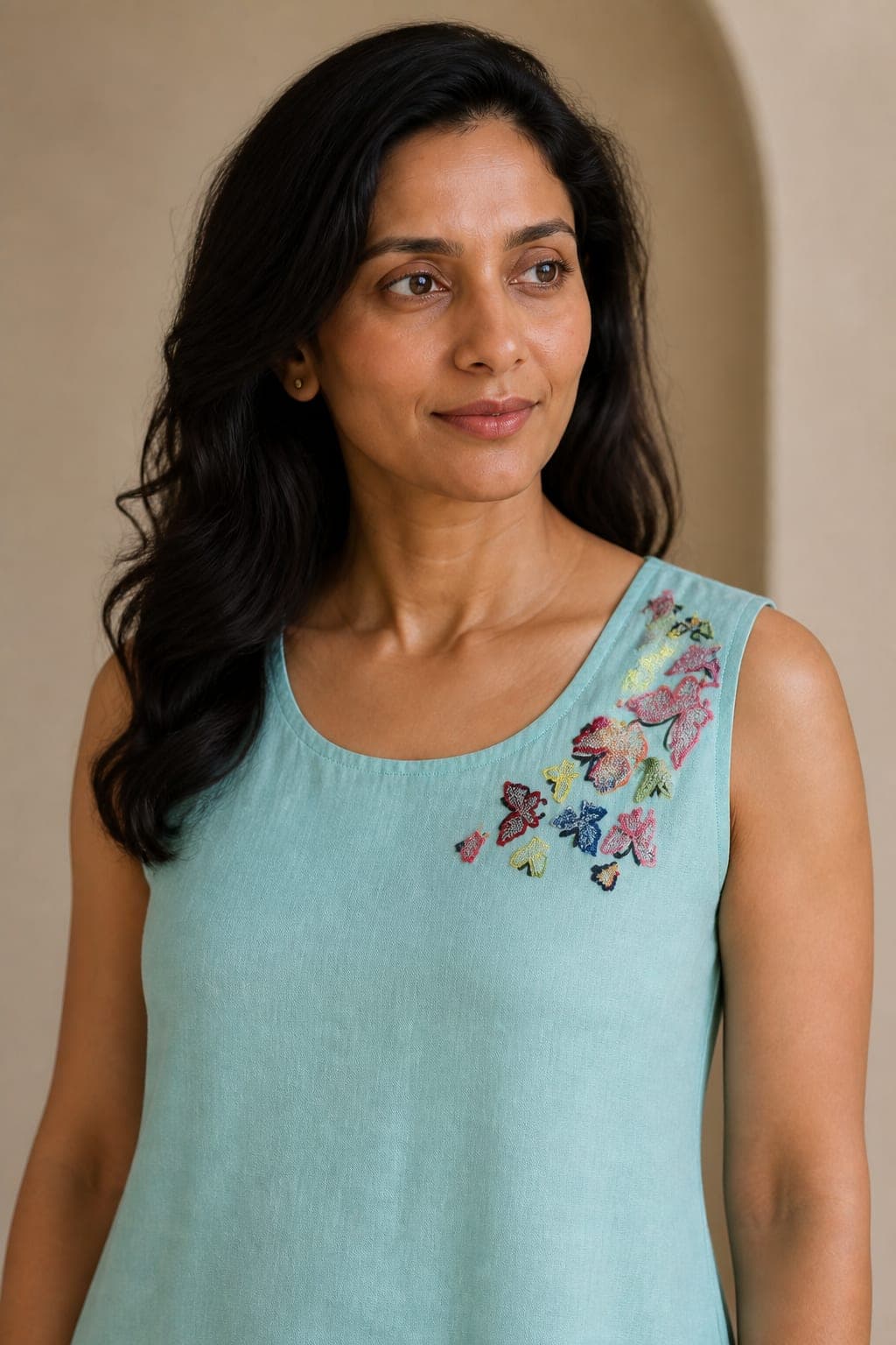 Coral Vine Linen Dress - view 5 of 5