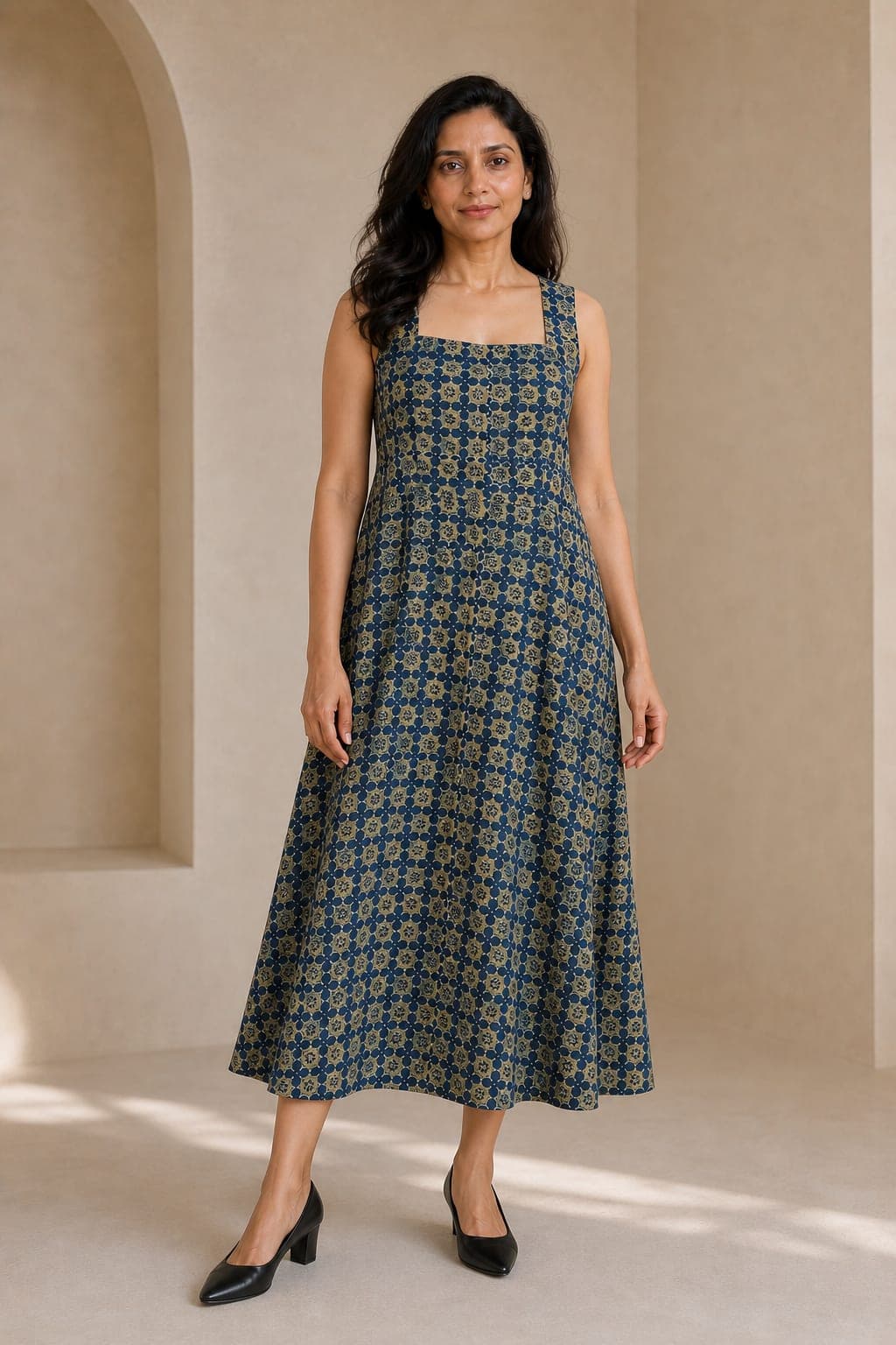 Dark Paisley Block Print Dress - view 1 of 5