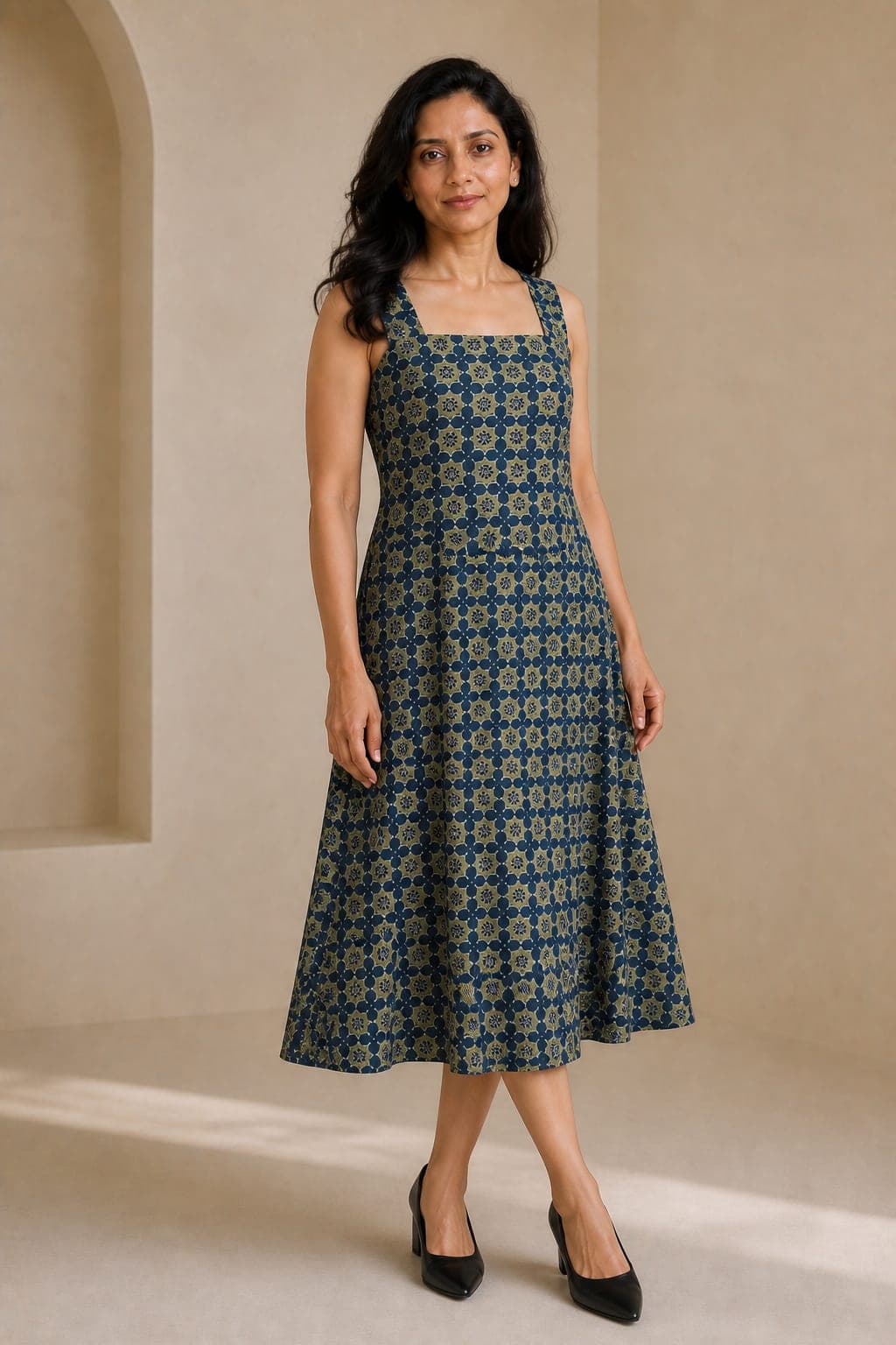 Dark Paisley Block Print Dress - view 2 of 5