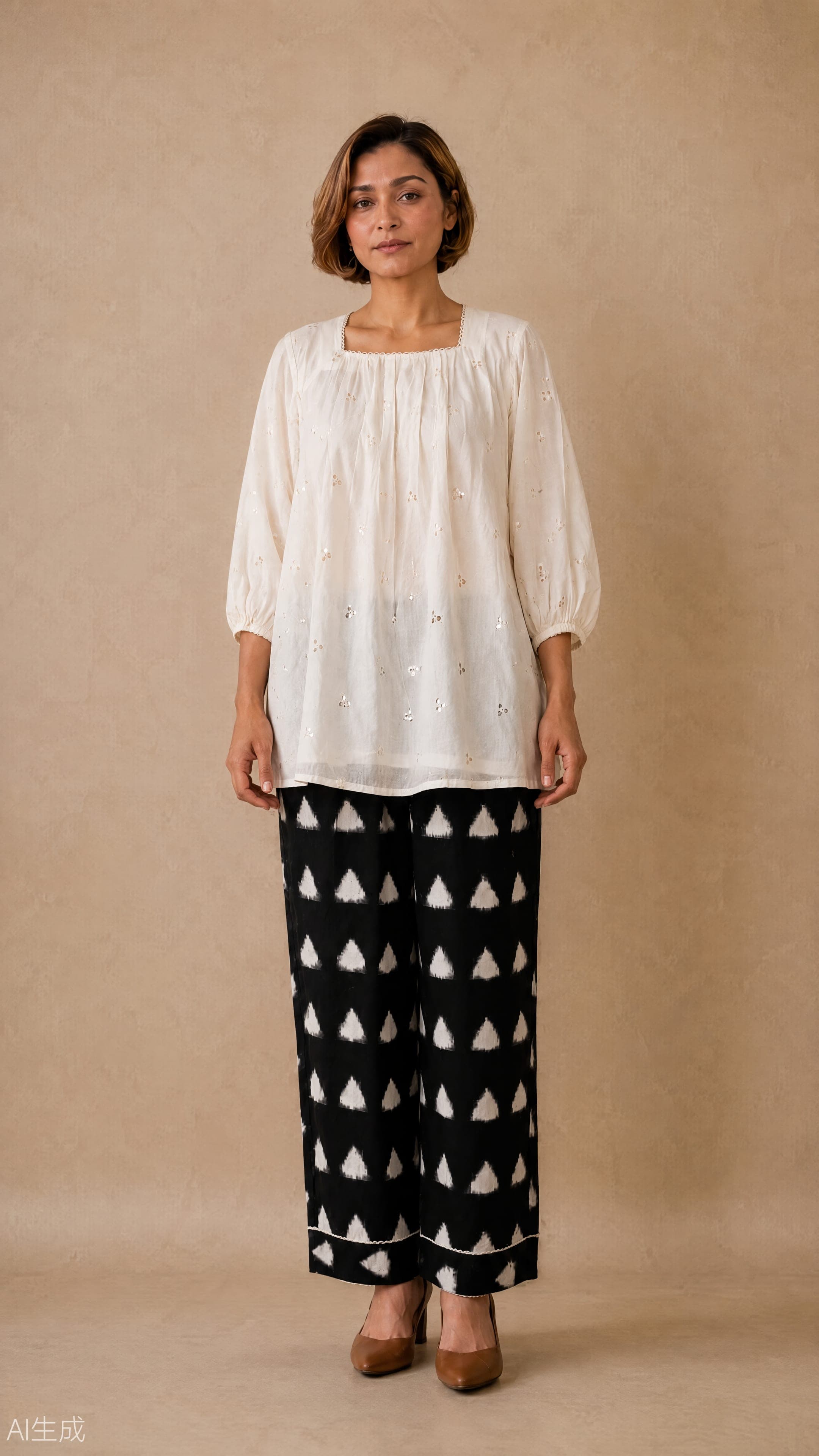 Ivory Pure Chanderi Silk Top - view 1 of 5