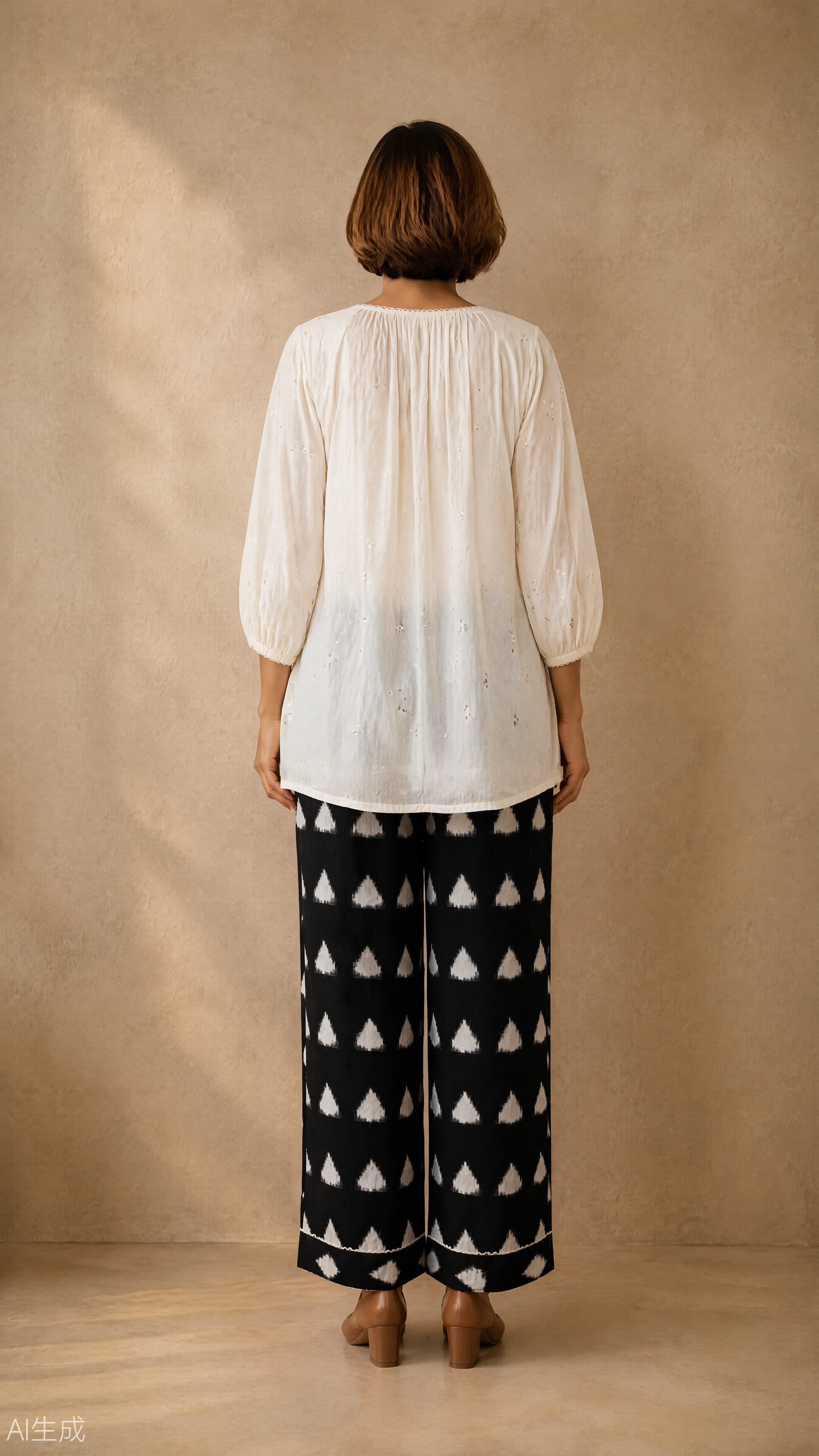 Ivory Pure Chanderi Silk Top - view 4 of 5