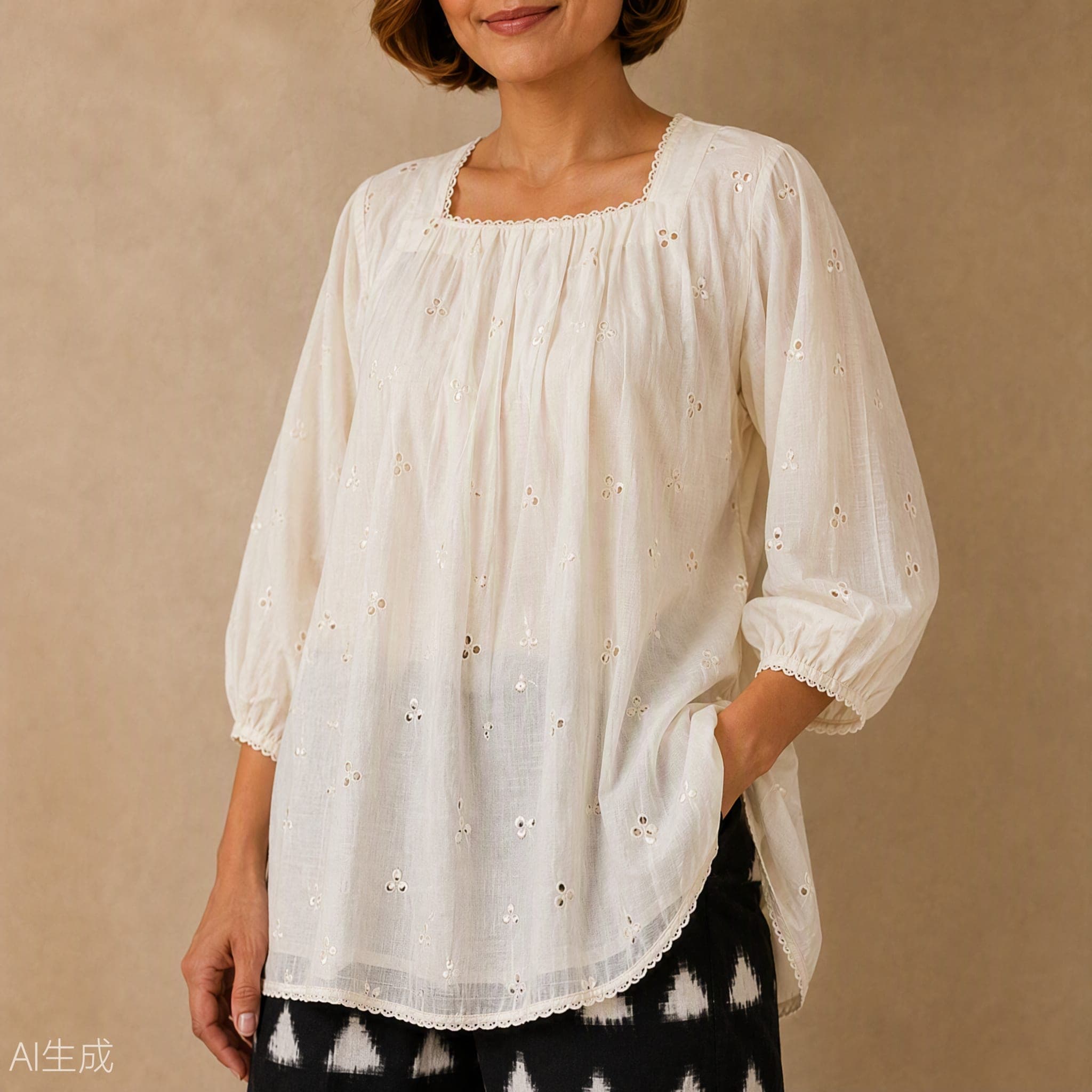 Ivory Pure Chanderi Silk Top - view 5 of 5