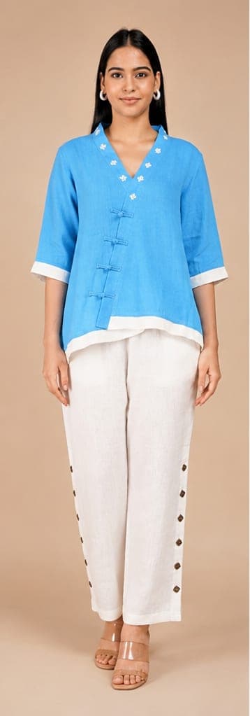 Azure Whisper Linen Top - view 1 of 5