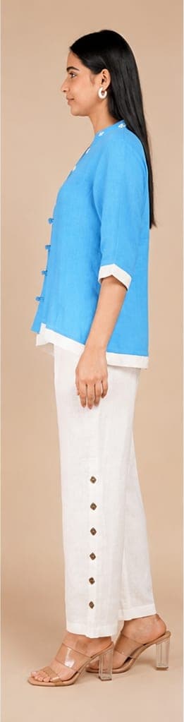 Azure Whisper Linen Top - view 3 of 5