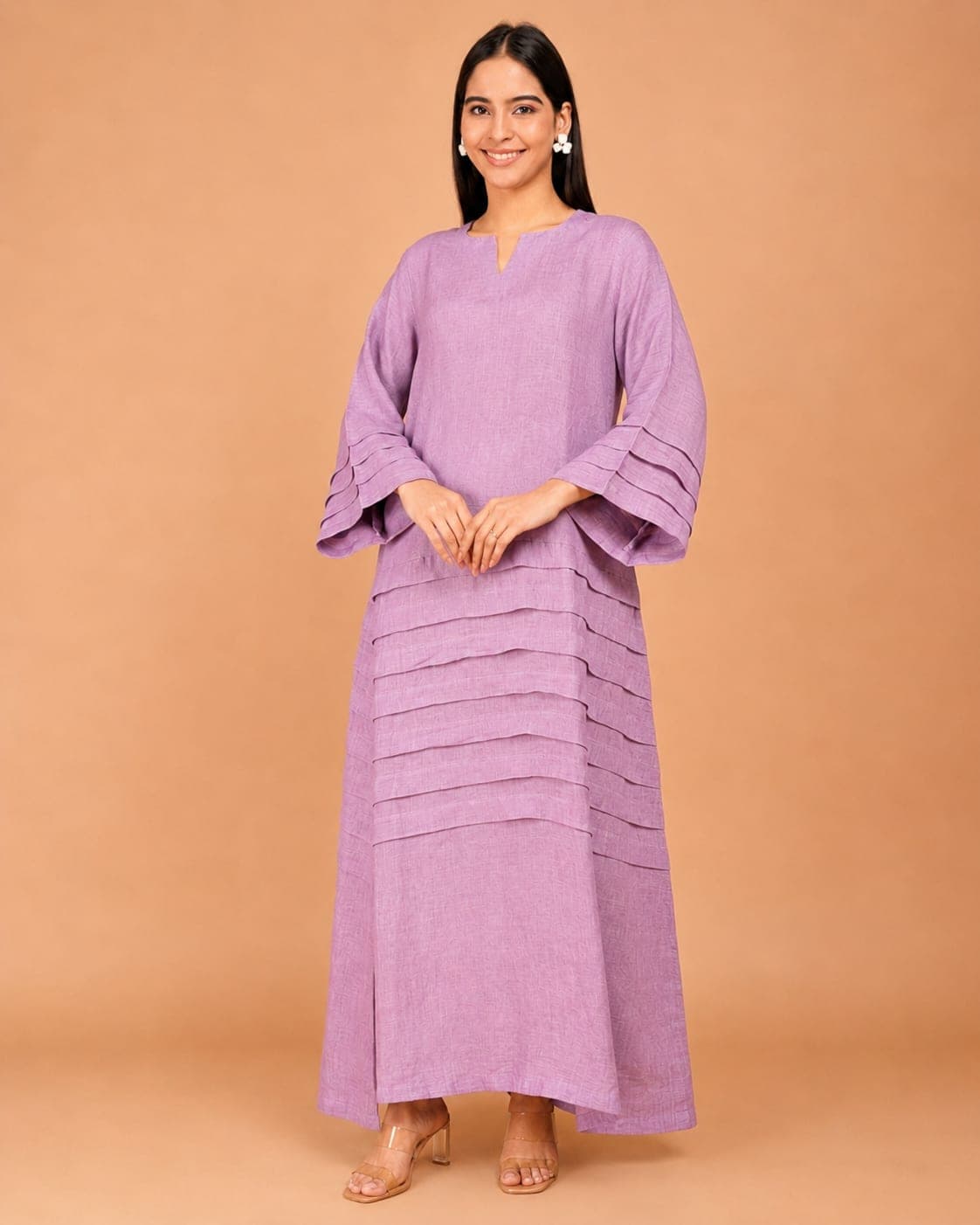 Amethyst Tide Layered Linen Dress Set - view 2 of 5