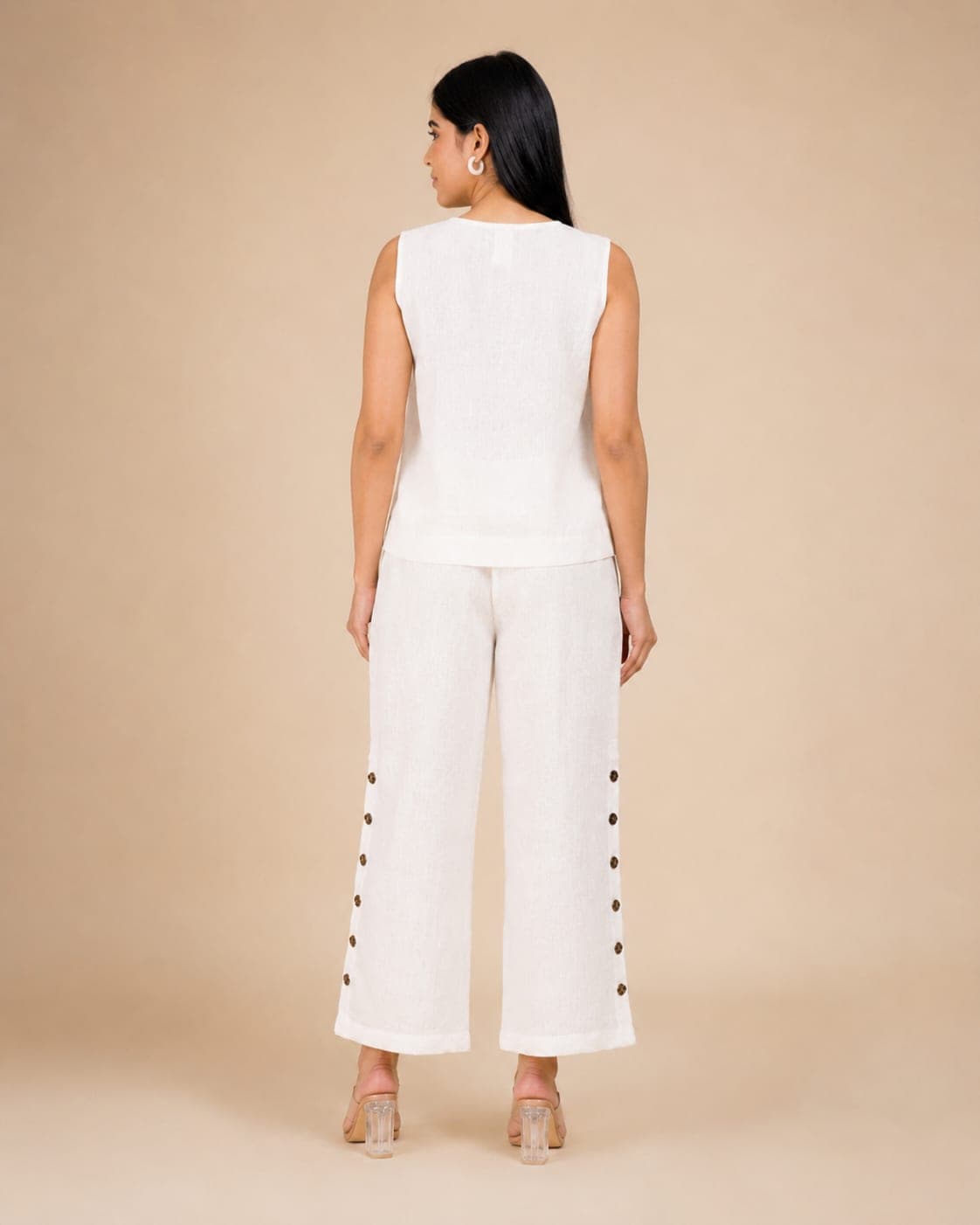Ivory Bloom Hand-Embroidered Linen Co-Ord Set - view 4 of 5