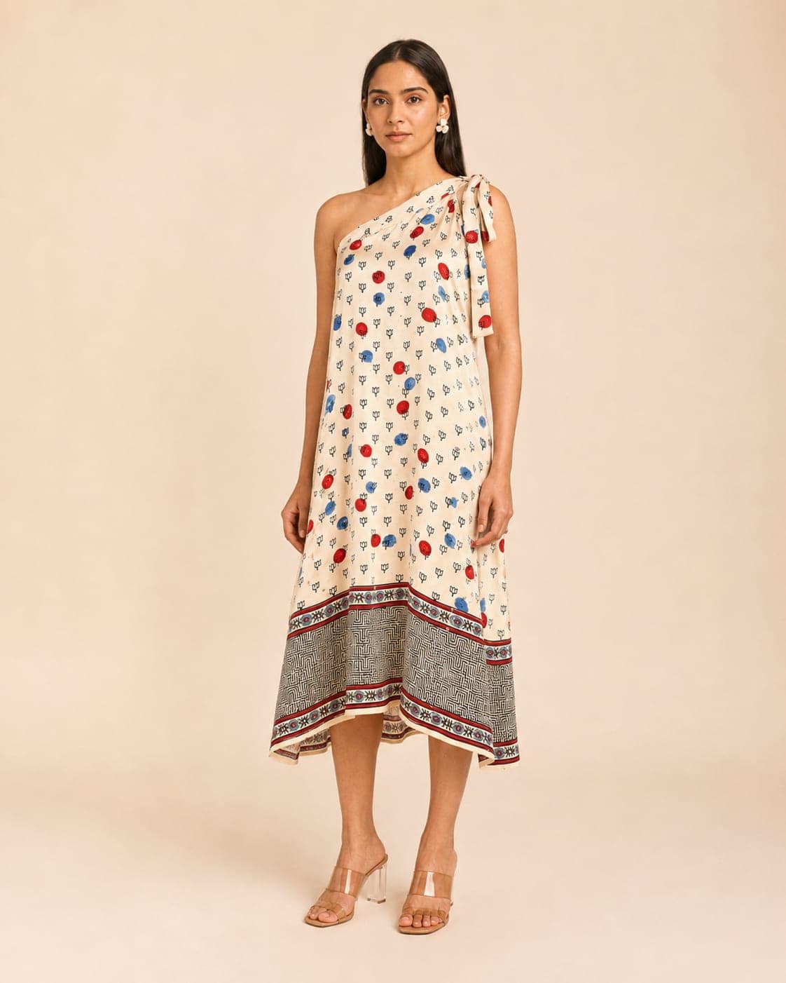 Ivory Drift One-Shoulder Modal Silk Dress - view 2 of 5