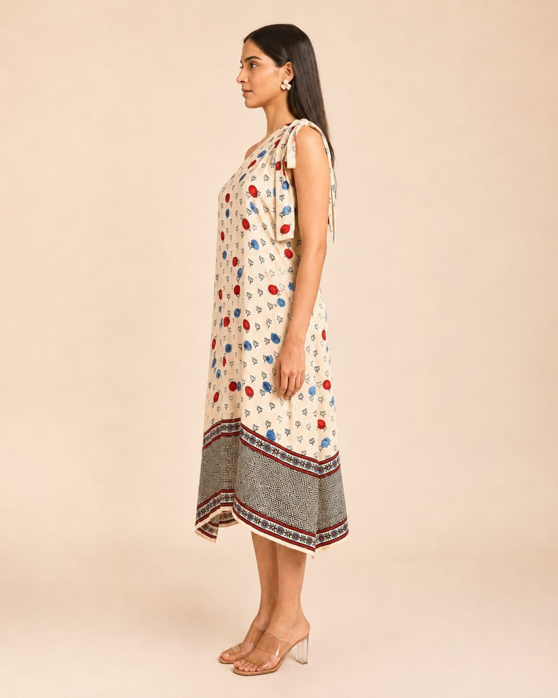 Ivory Drift One-Shoulder Modal Silk Dress - view 3 of 5