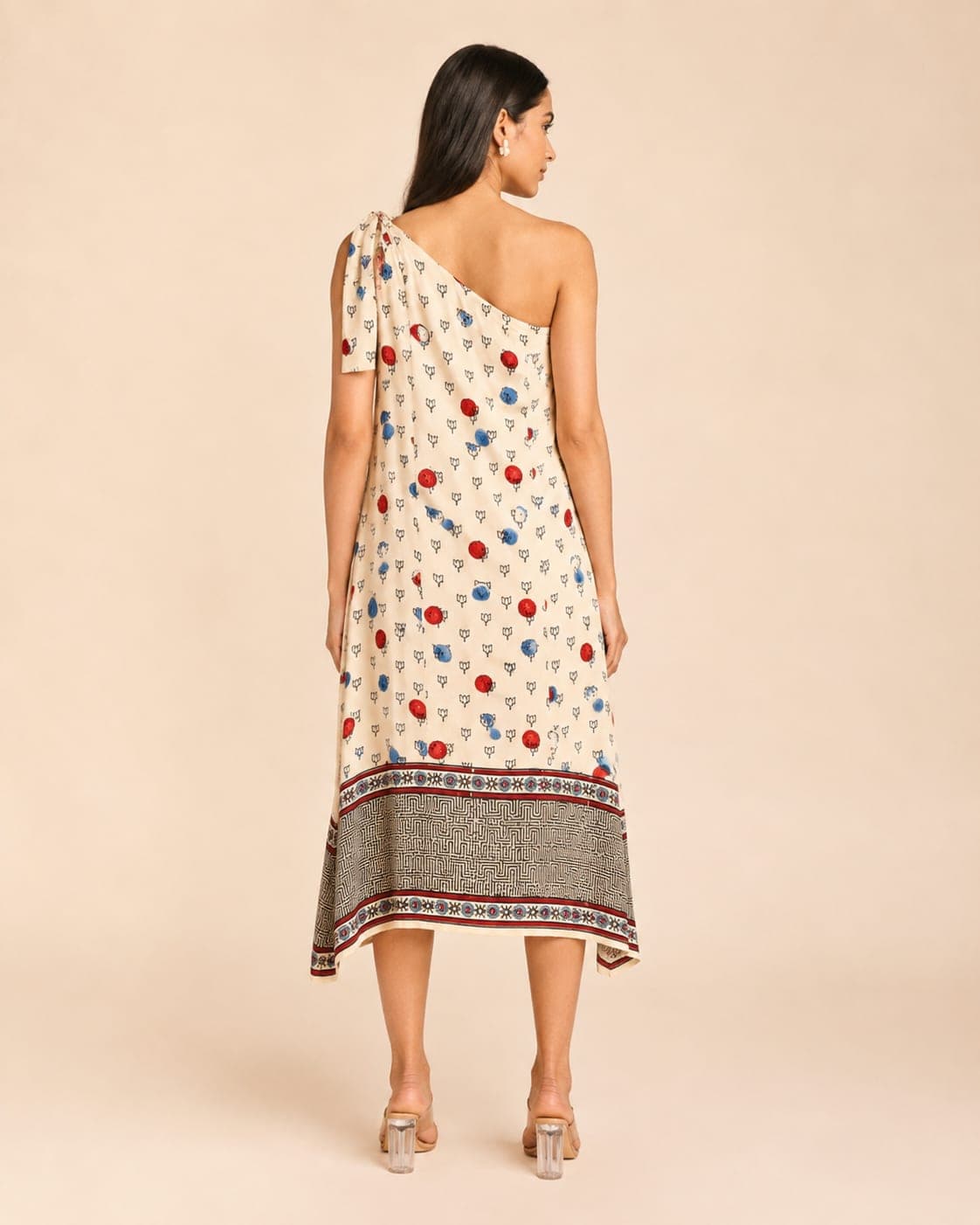 Ivory Drift One-Shoulder Modal Silk Dress - view 4 of 5