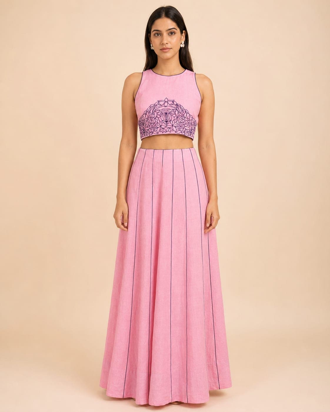 Blush Verse Hand-Embroidered Linen Set - view 1 of 5