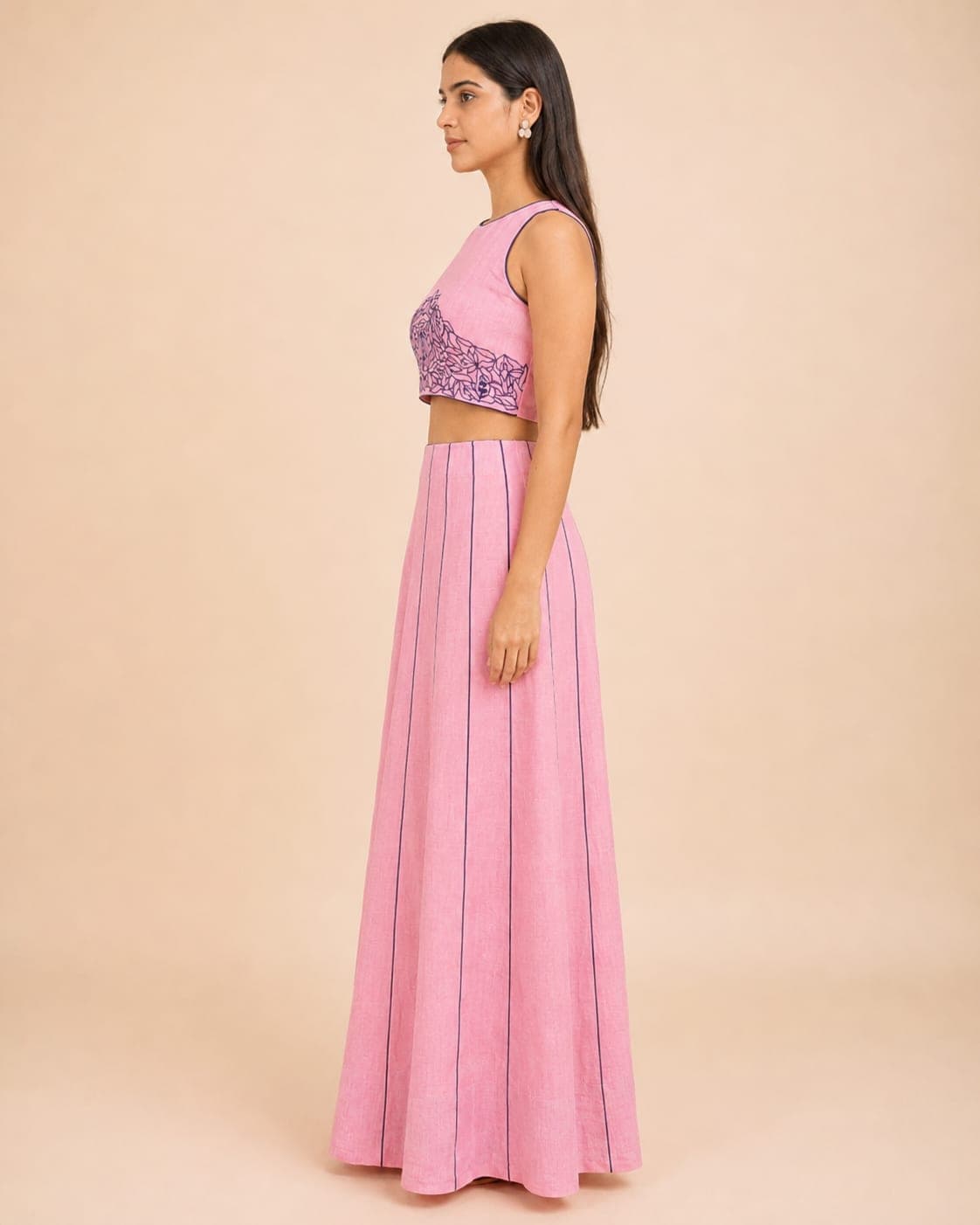 Blush Verse Hand-Embroidered Linen Set - view 3 of 5