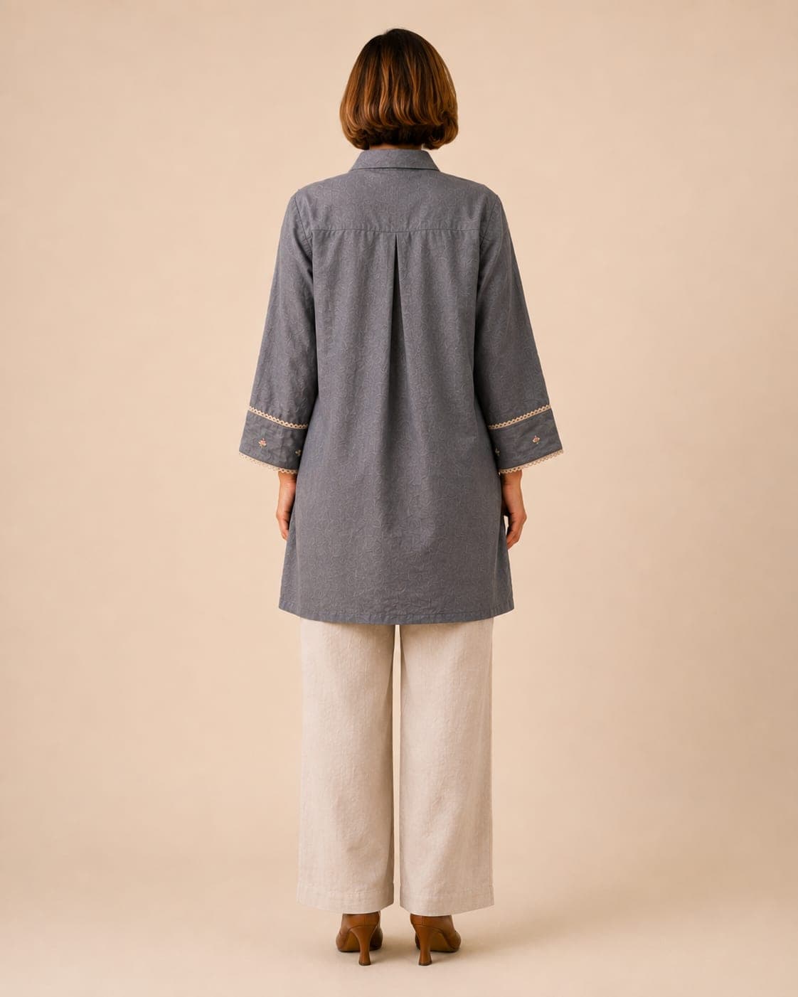 Slate Bloom Shirt Dress - view 4 of 5