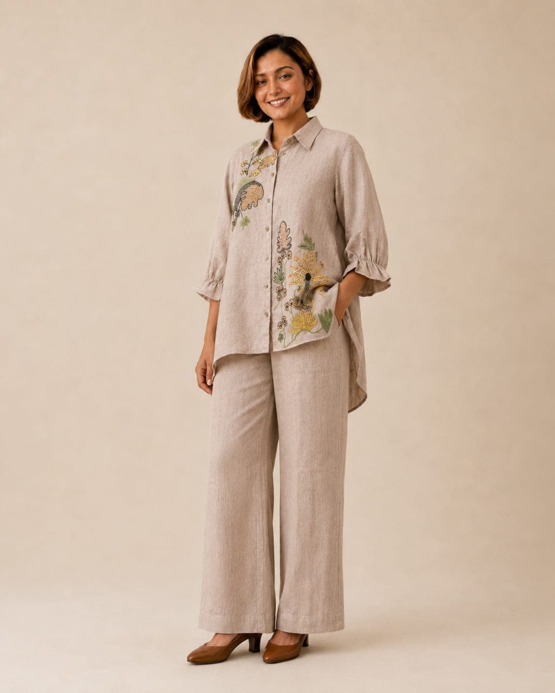 Meadow Script Linen Co-ord Set - view 2 of 5